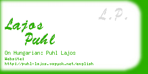 lajos puhl business card